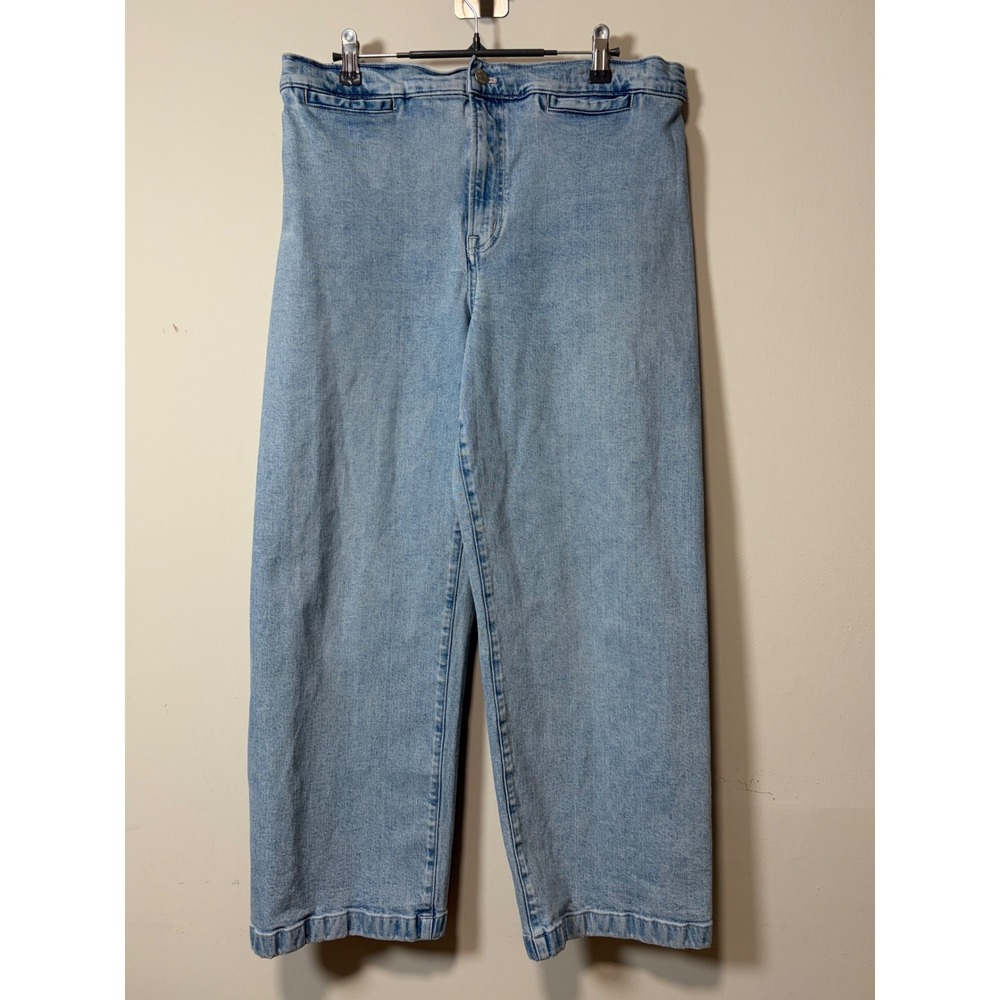 Madewell Emmett Wide Leg Crop Jeans Light Wash Denim High Rise Size 31